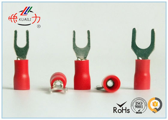 Red SV series Copper Electrical Insulated Wire Spade Connectors AWG 22~16