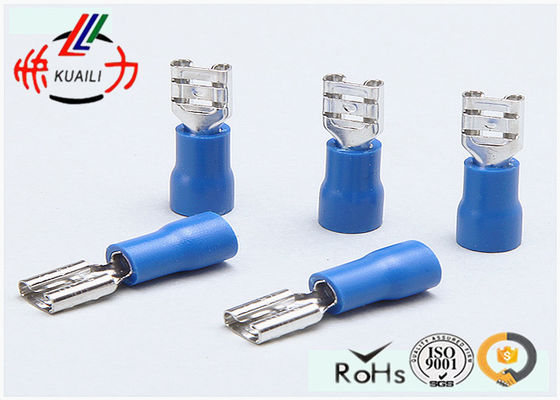 Female Insulated Wire Terminals Fully Vinyl Nylon Blue AWG 16-14