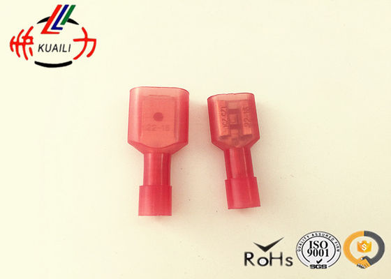 Red Male and Female crimp Terminals Insulated Wire Connectors Nylon Spade Brass