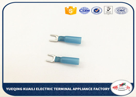 Blue 16-14 AWG Heat Shrink fork terminal connectors Waterproof Terminals