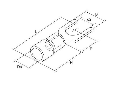 Electrical Insulated Spade Cable Terminal Connectors SV1.25-5