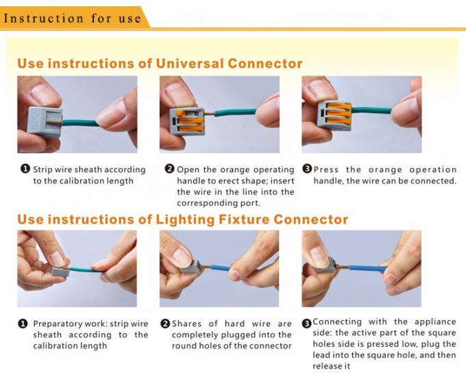 Splicing LED Equivalent Wago Electrical Connectors Quick Connect Wire